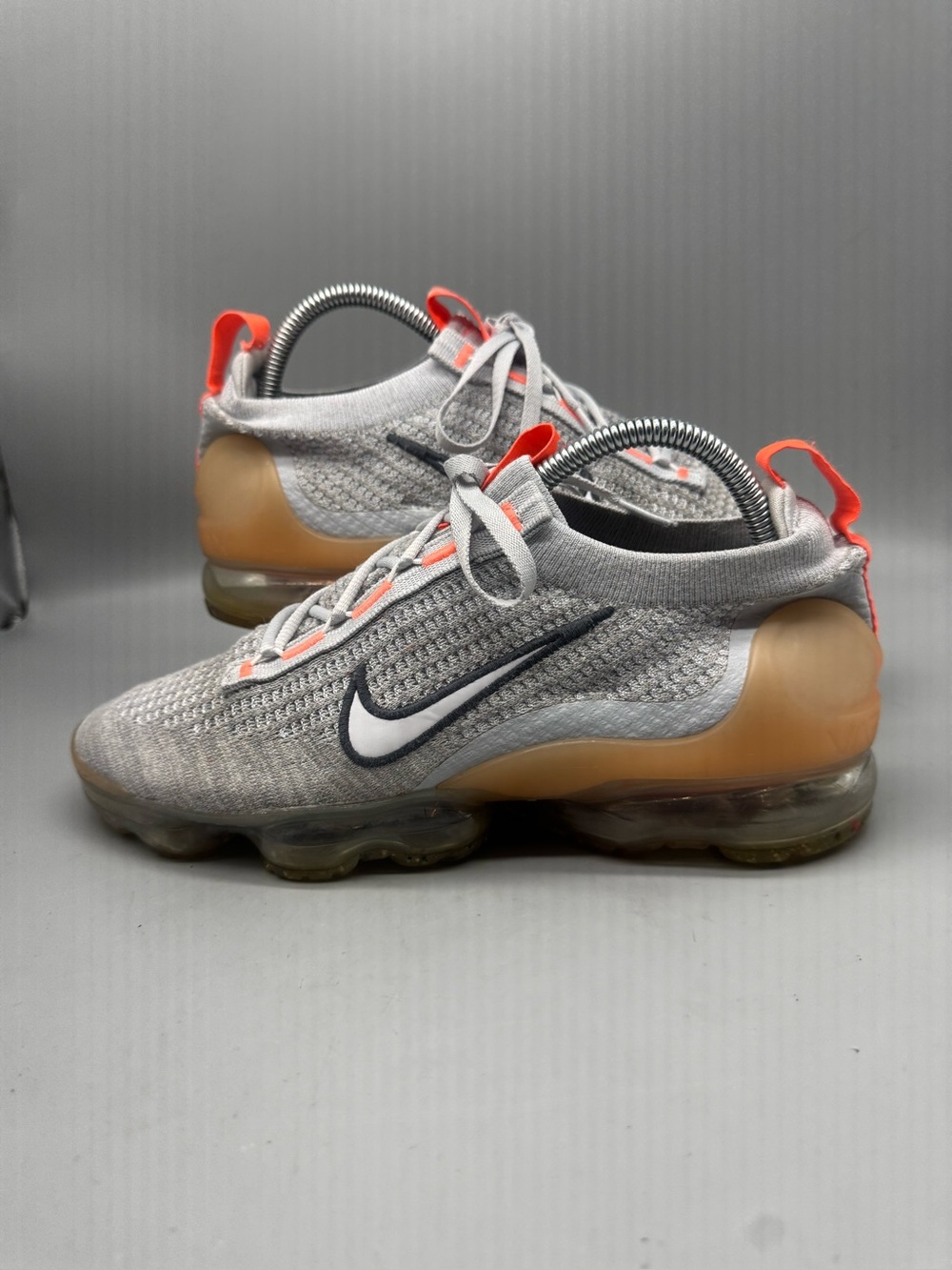 Size 8 - Nike Air VaporMax 2021 Flyknit Grey Fog Bright Mango Men Shoes